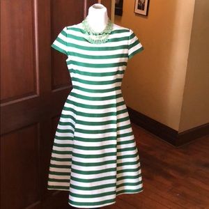 Kate Spade Green Stripe fit and flare